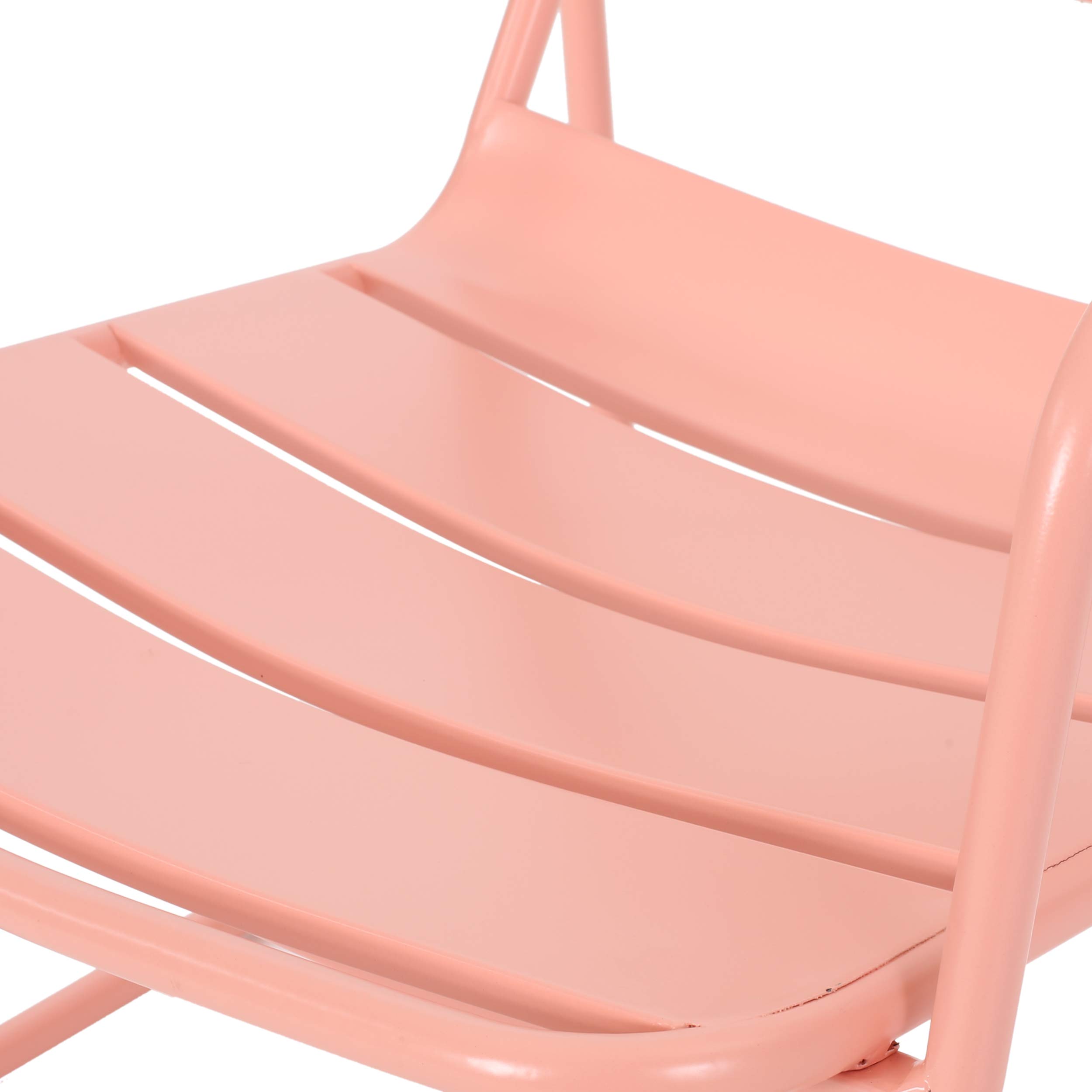 GDF Studio Outdoor Dining Chairs (Set of 2) - Matte Coral Patio Furniture for Garden, Poolside, Backyard & Restaurant Use