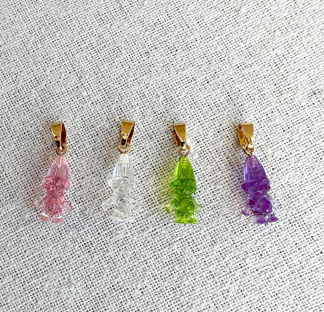 Norwegian Lucky Troll Translucent Pendant Necklace with Gold Connector - Perfect for Good Luck Charms & Viking Jewelry Gifts