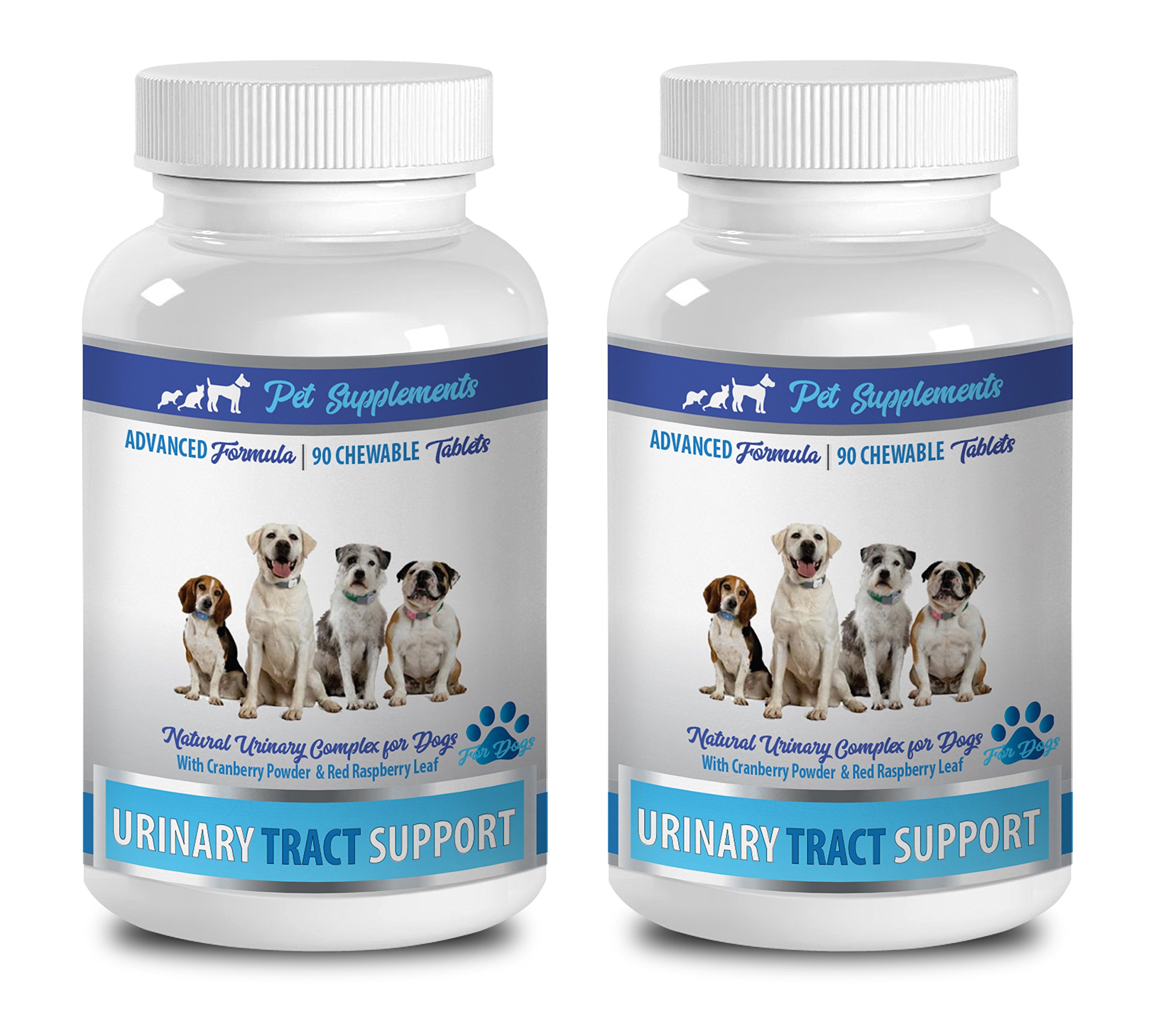 Natural Cranberry Dog Urinary Tract Supplement - Vet Recommended Bladder Health Support for Dogs - 180 Treats (2 Bottles) - Perfect for Daily Use & Urinary Care Maintenance