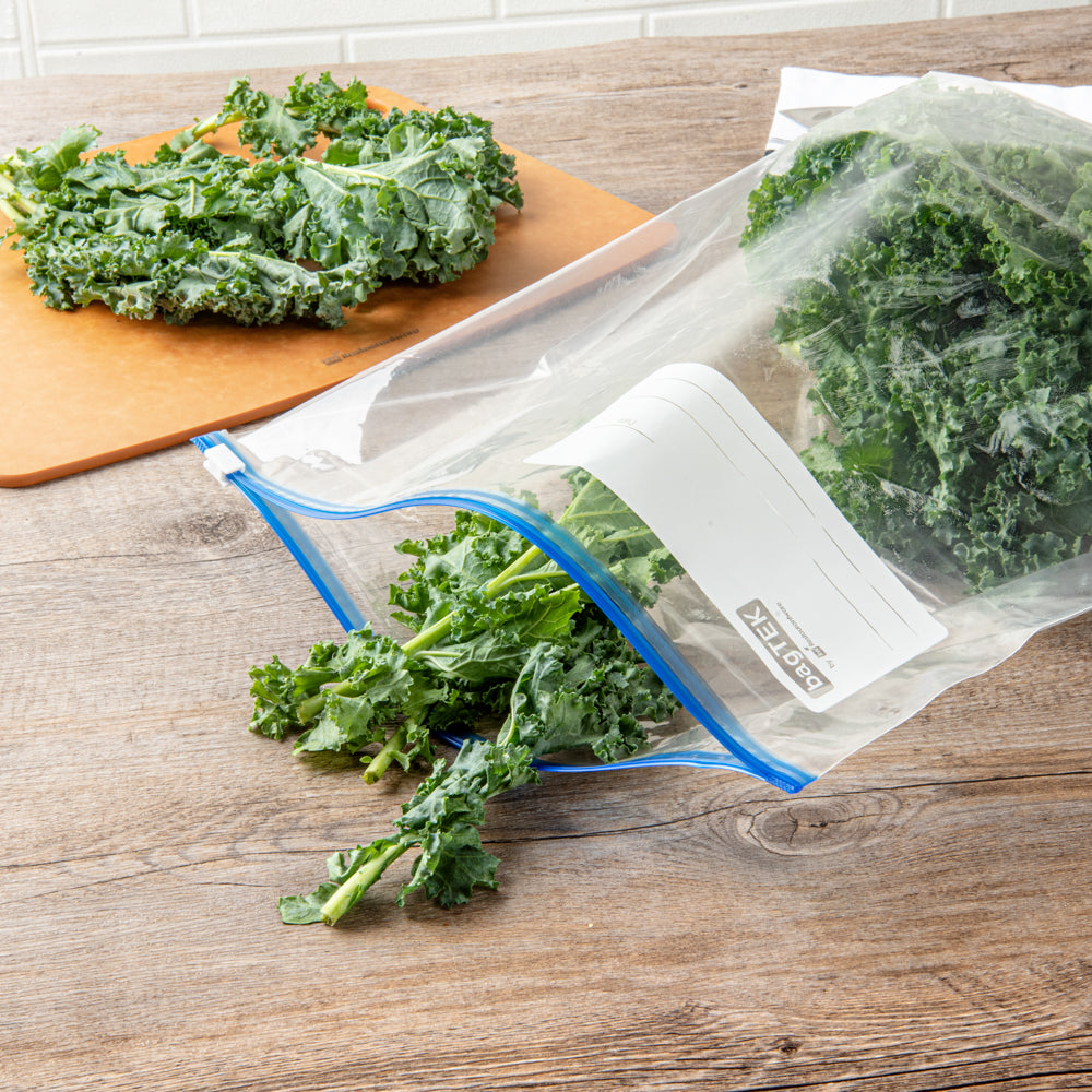 BPA-Free 2 Gallon Clear Plastic Slider Freezer Bags with Expandable Bottom & Write-On Labels - 25 Count Box (13x5x15 inches) - Perfect for Meal Prep, Freezing & Food Storage