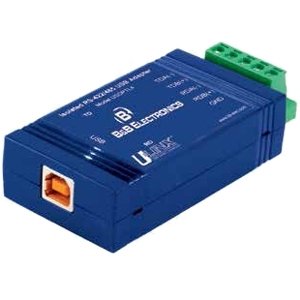 B&B Electronics USB to Serial Adapter - 1x Terminal Block Serial & 1x Type B Female USB - Industrial Data Transfer Converter for PLC, CNC, and Legacy Equipment Connectivity