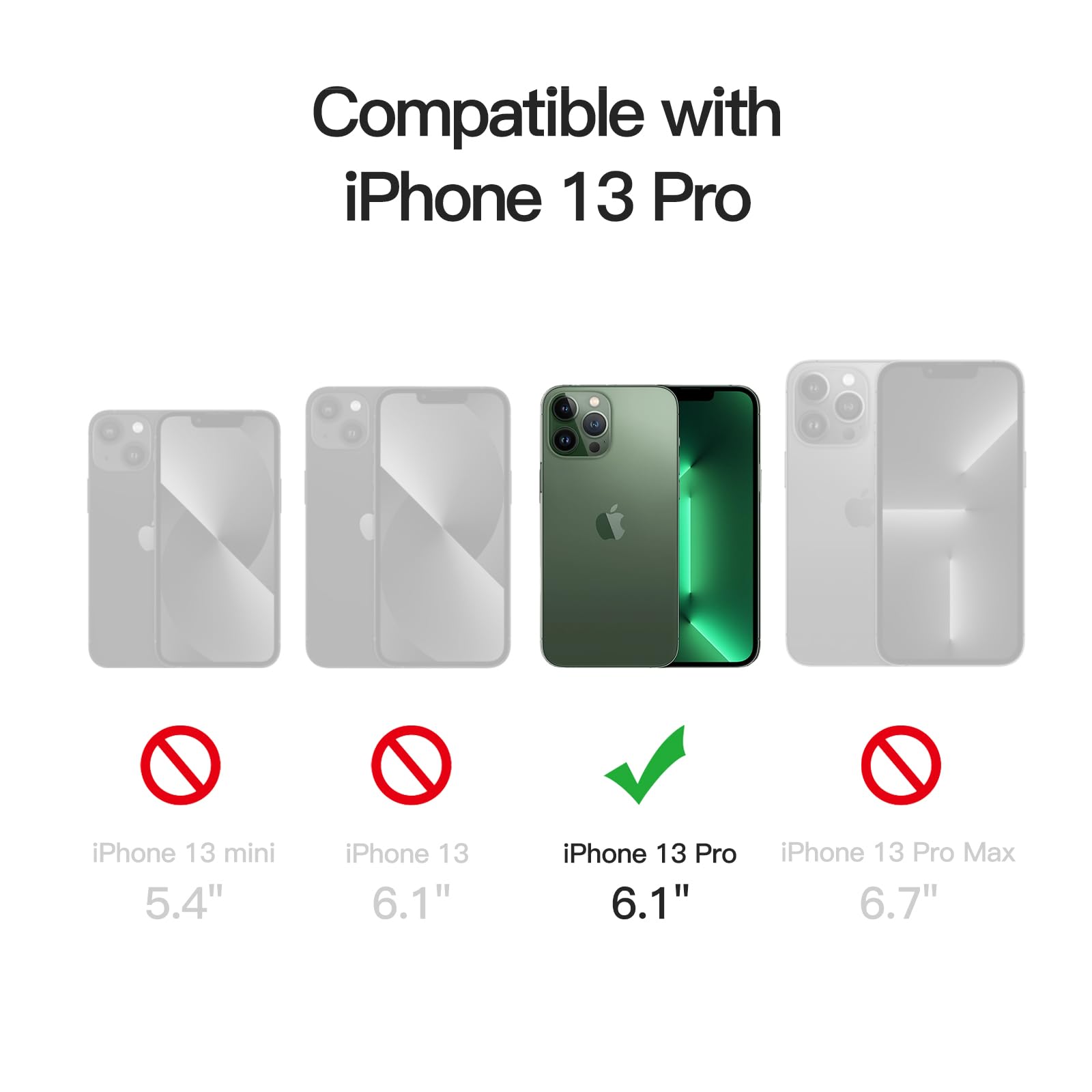 JETech Soft Clear Case for iPhone 13 Pro 6.1-Inch - Shockproof TPU Phone Cover with Full Camera Protection & MagSafe Wireless Charging Compatible (Deep Green) - Perfect for Everyday Use, Travel & Outdoor Activities