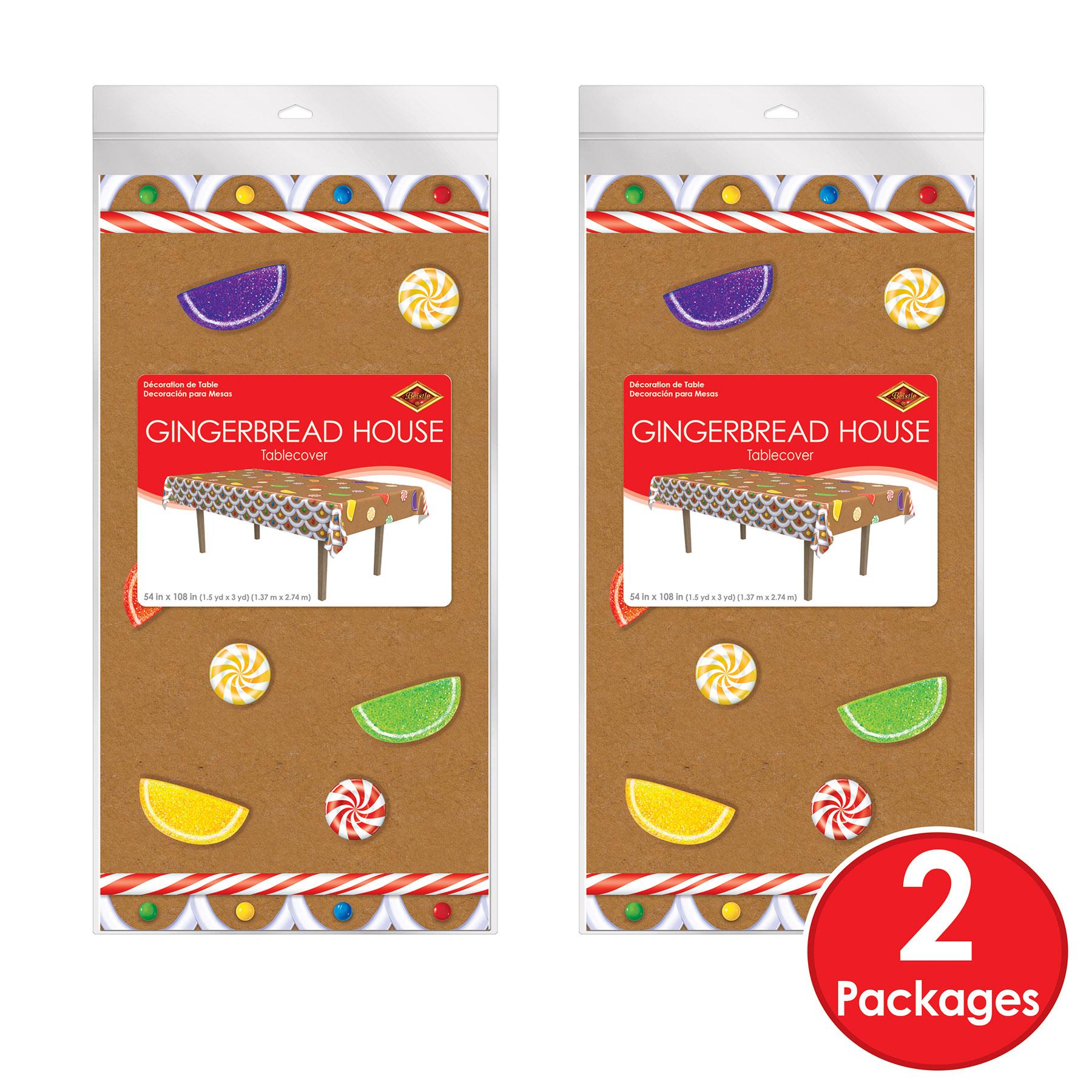 12 Pack Beistle Christmas Gingerbread House Table Covers - Holiday Party Decorations for Dining Table, Kitchen, Buffet & Festive Gatherings