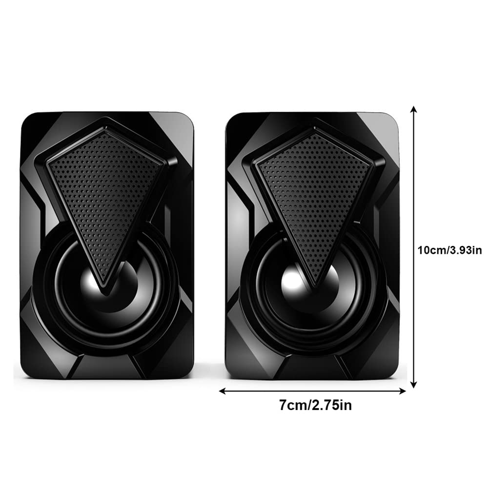 axGear USB-Powered 3.5mm Computer Speakers with LED Lights & Volume Control - Perfect for Laptop, Gaming & Home Office Setup