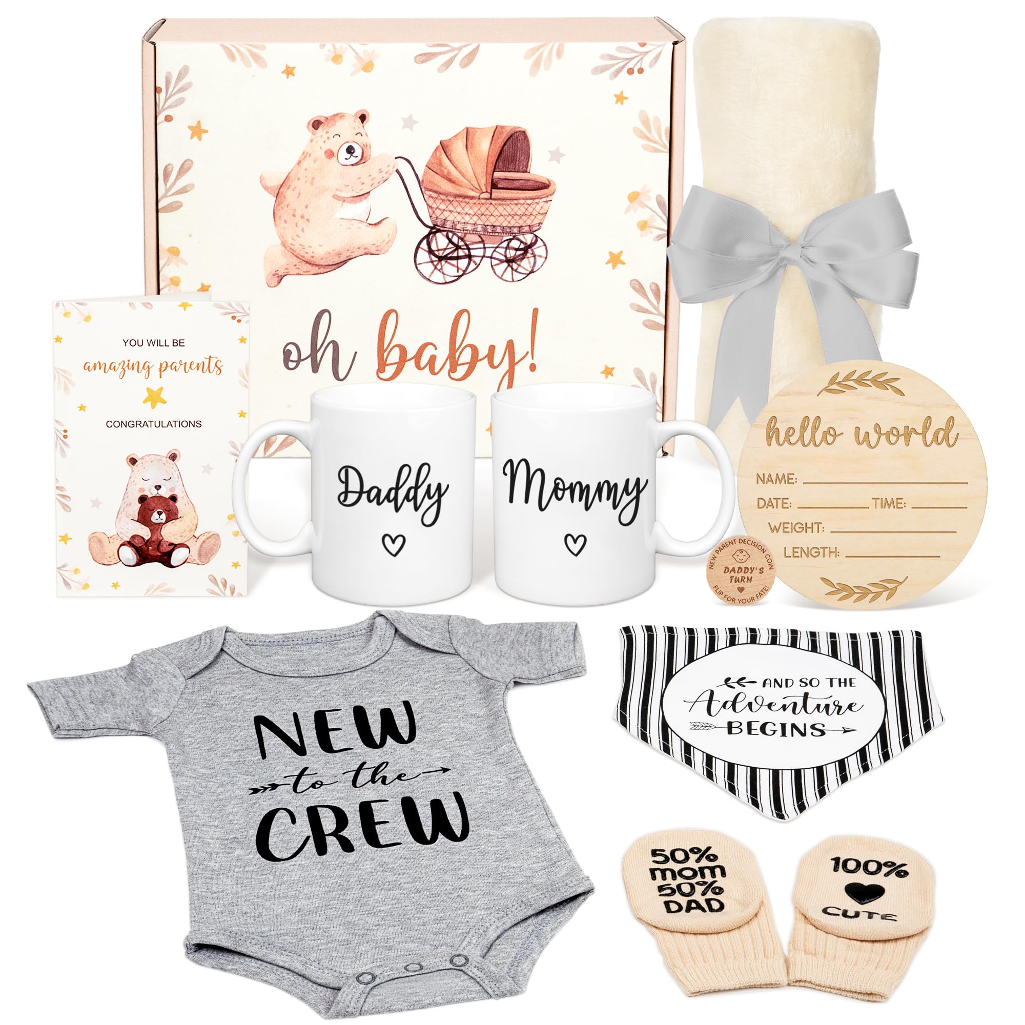 **2024-2025 Best New Parents Gifts for Couples – Thoughtful Pregnancy Gifts for Mom and Dad, First-Time Parent Gift Basket, Baby Shower & Gender Reveal Presents – Perfect for Celebrating Parenthood & Newborn Arrival**