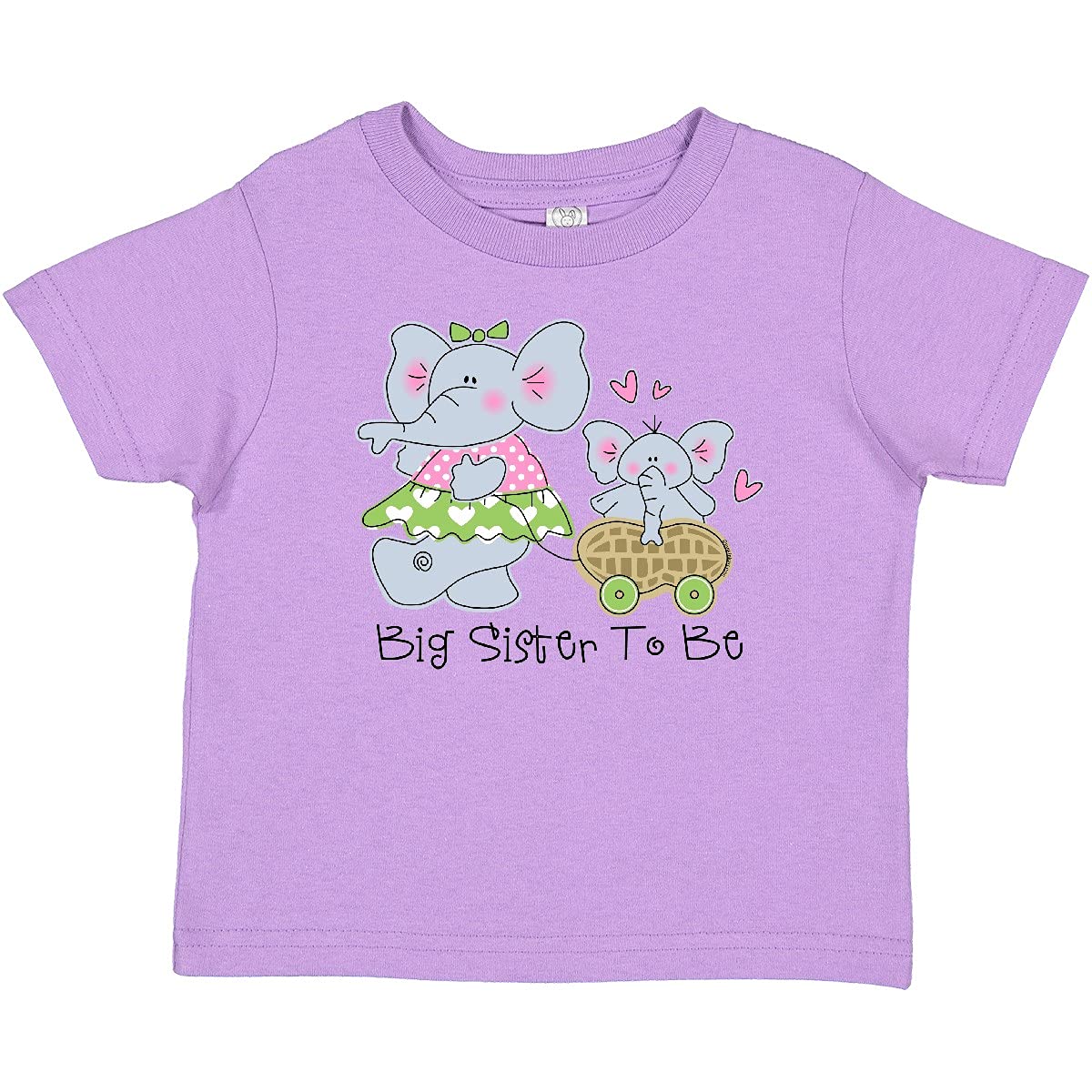 Inktastic Elephant Future Big Sister Baby T-Shirt - Cute Toddler Shirts for Sibling Announcement & Gender Reveal Parties