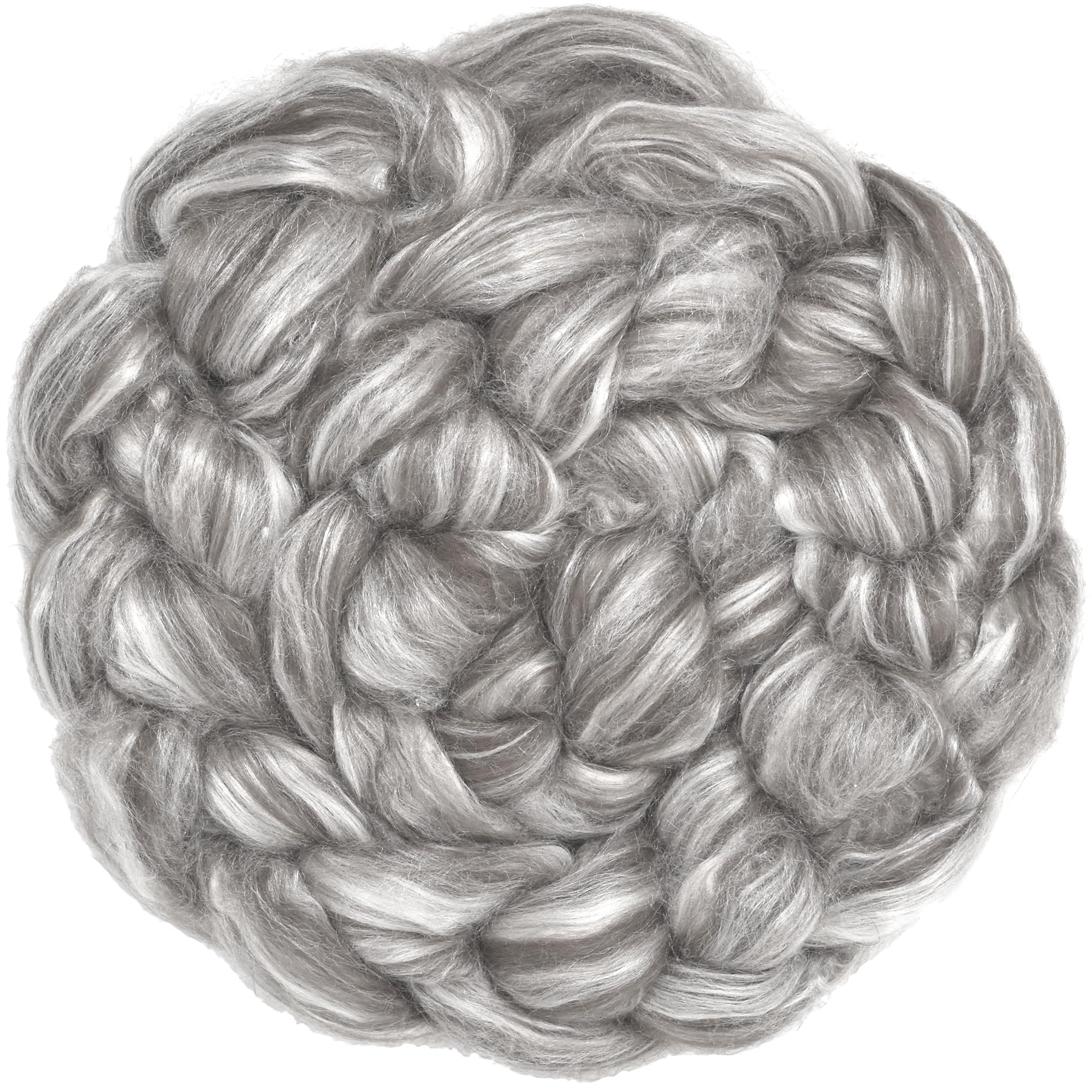 Premium Baby Alpaca Silk Blend Wool Roving - Ultra Soft Natural Gray Fiber for Spinning, Felting, Knitting & DIY Crafts | Perfect for Handmade Scarves, Hats & Home Decor