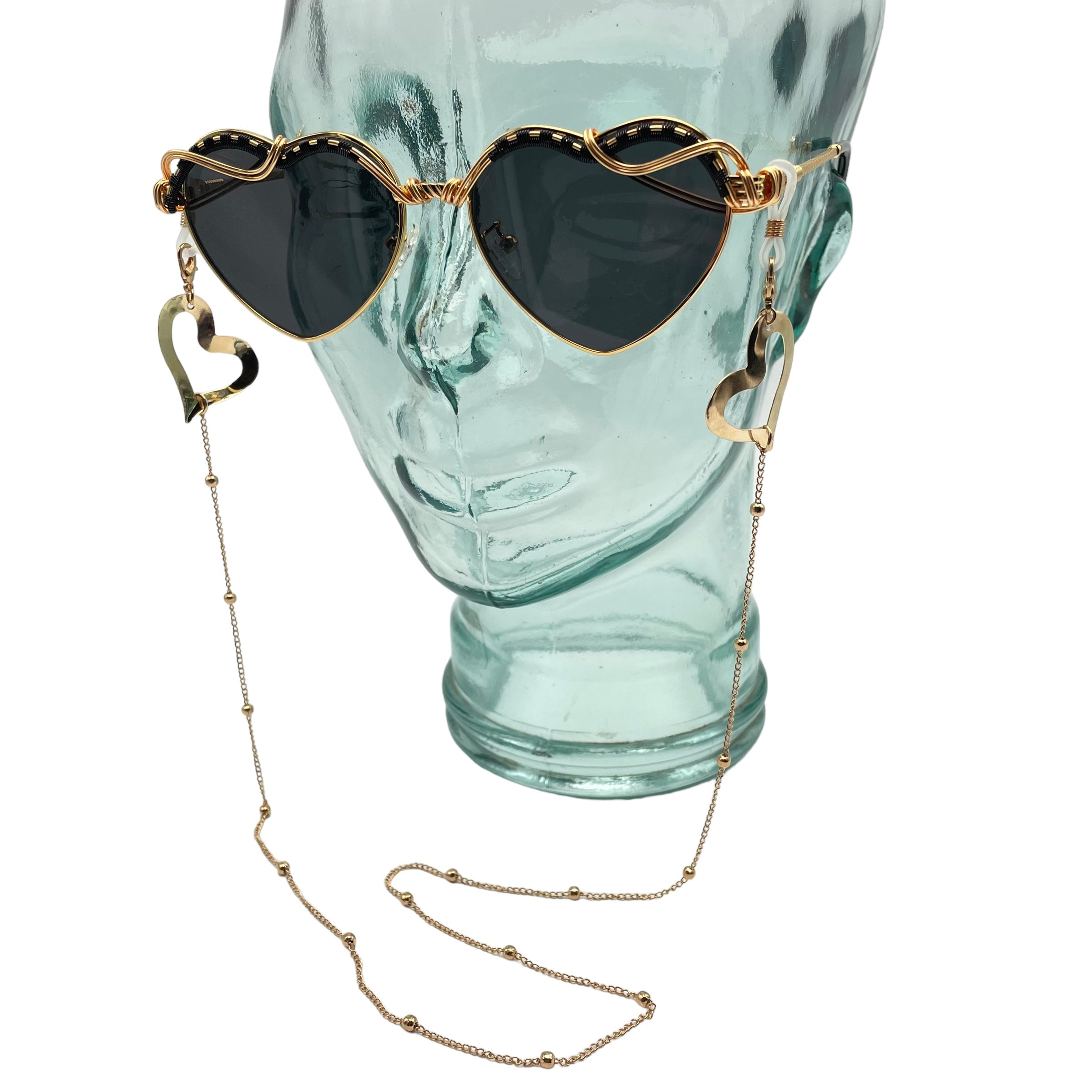 Heart of GOLD Sunglasses Chain - Stylish Eyeglass Holder for Women & Men | Perfect for Reading Glasses, Sunglasses & Eyewear Accessories | Great for Outdoor Activities, Beach, Driving & Fashion Accessories