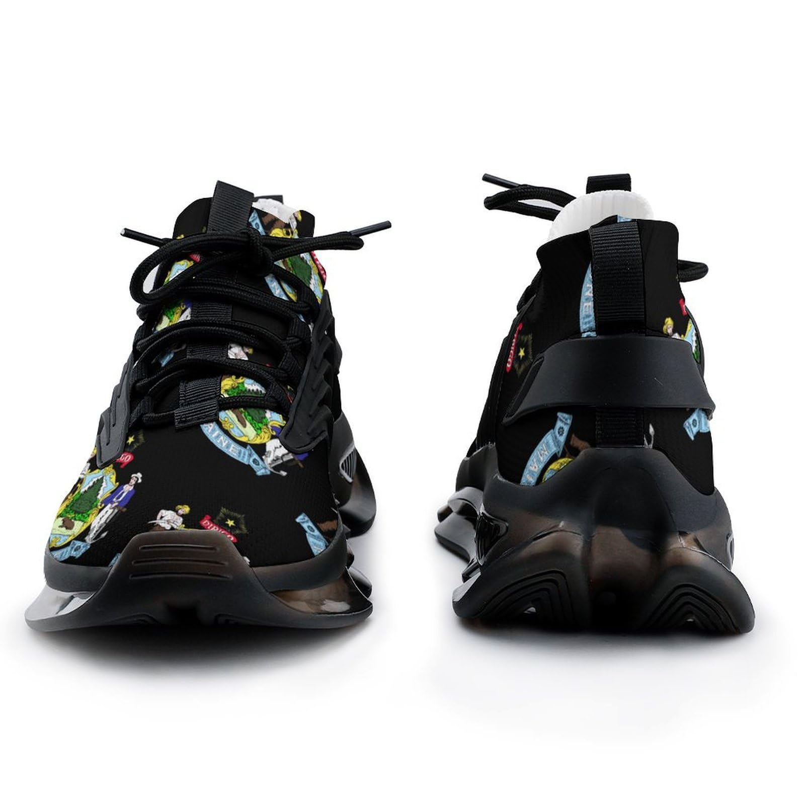 **Maine State Flag Men's Running Shoes - Lightweight Athletic Sneakers for Gym, Hiking & Outdoor Sports - Comfortable Walking Shoes for Jogging & Fitness Training**