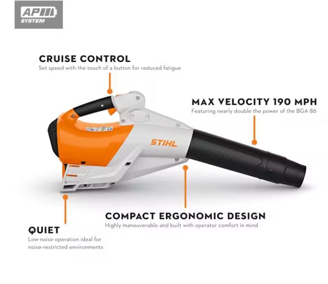STIHL BGA 250 Cordless Leaf Blower - 56V Battery Powered Handheld Blower for Yard, Lawn, and Garden Cleanup - Lightweight & Quiet Leaf Blower for Home and Commercial Use