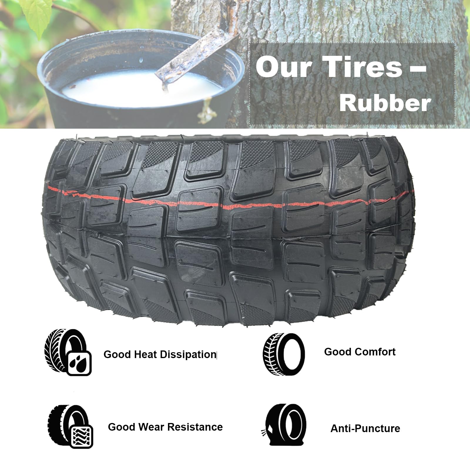 10 Inch 90/55-6 Tubeless Tires for Electric Scooters - Thickened Anti-Skid Design for Enhanced Safety | Perfect for Commuting, Urban Travel & Off-Road Adventures