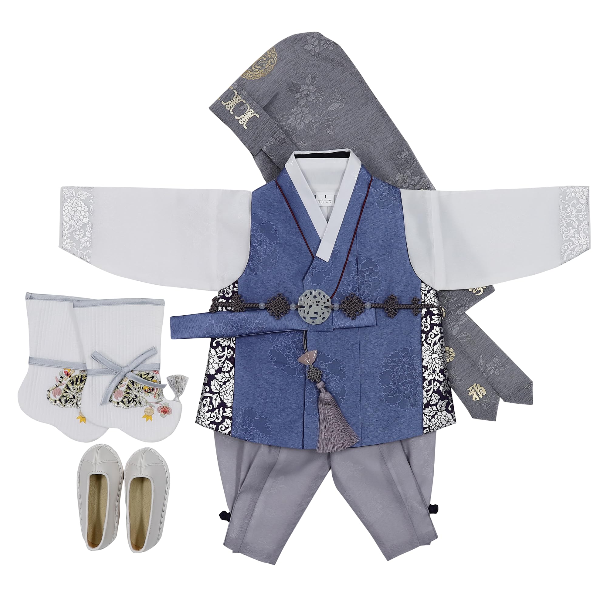 Traditional Korean Hanbok for Boys - Baby First Birthday & 100 Days Celebration Outfit (Ages 0-15) | HBC01 | Perfect for Doljanchi, Cultural Events & Photo Shoots