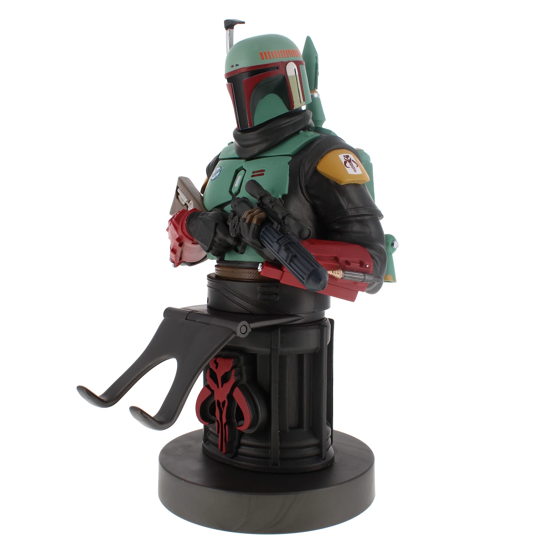 The Mandalorian Boba Fett Licensed Phone & Gaming Controller Stand - Premium Device Holder with Cable Management | Perfect for Gaming Setups, Office Desks & Star Wars Collectors