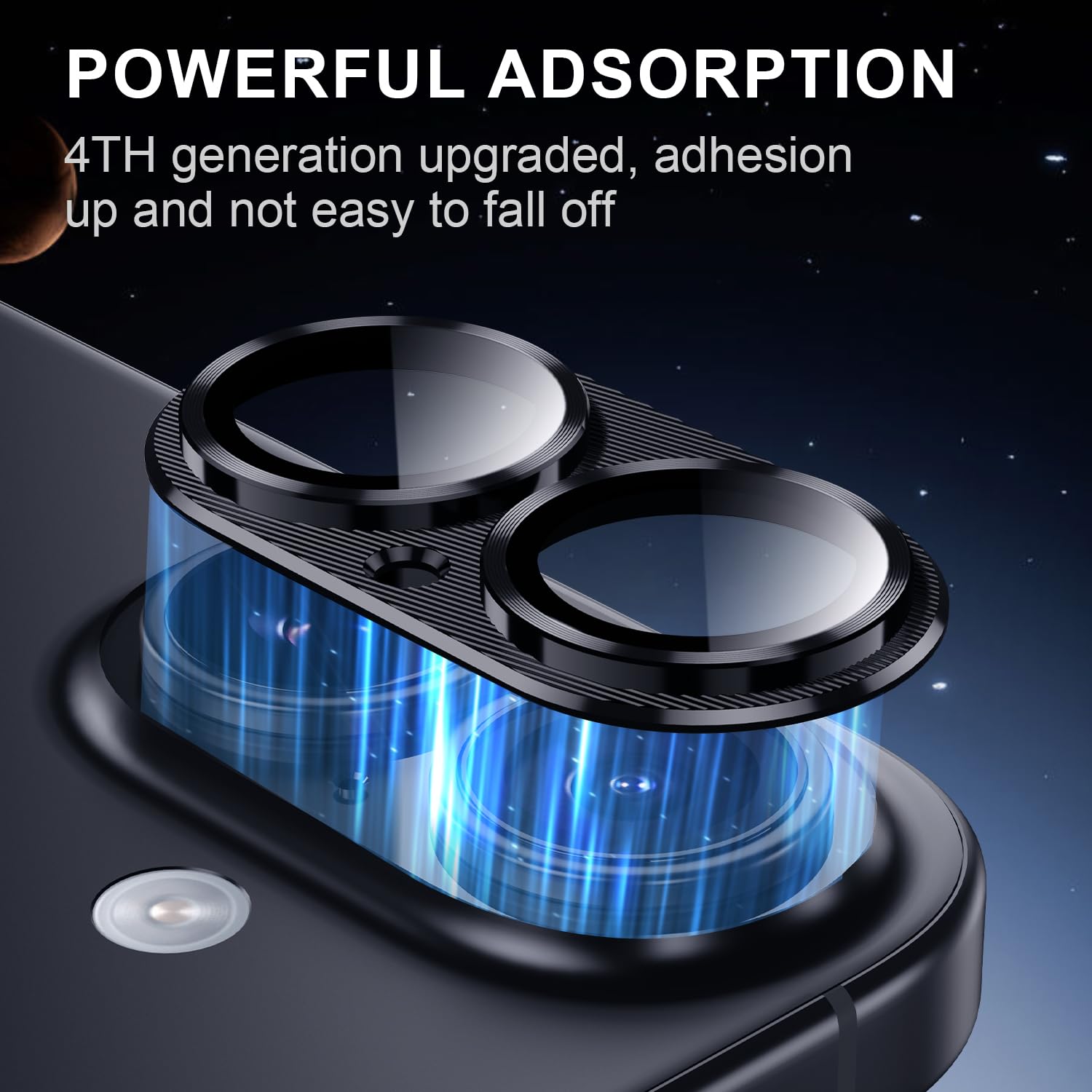 Korecase iPhone 16 Plus/iPhone 16 Camera Lens Protector - Tempered Glass Metal Cover with Strong Adhesive for iPhone 16 (6.1