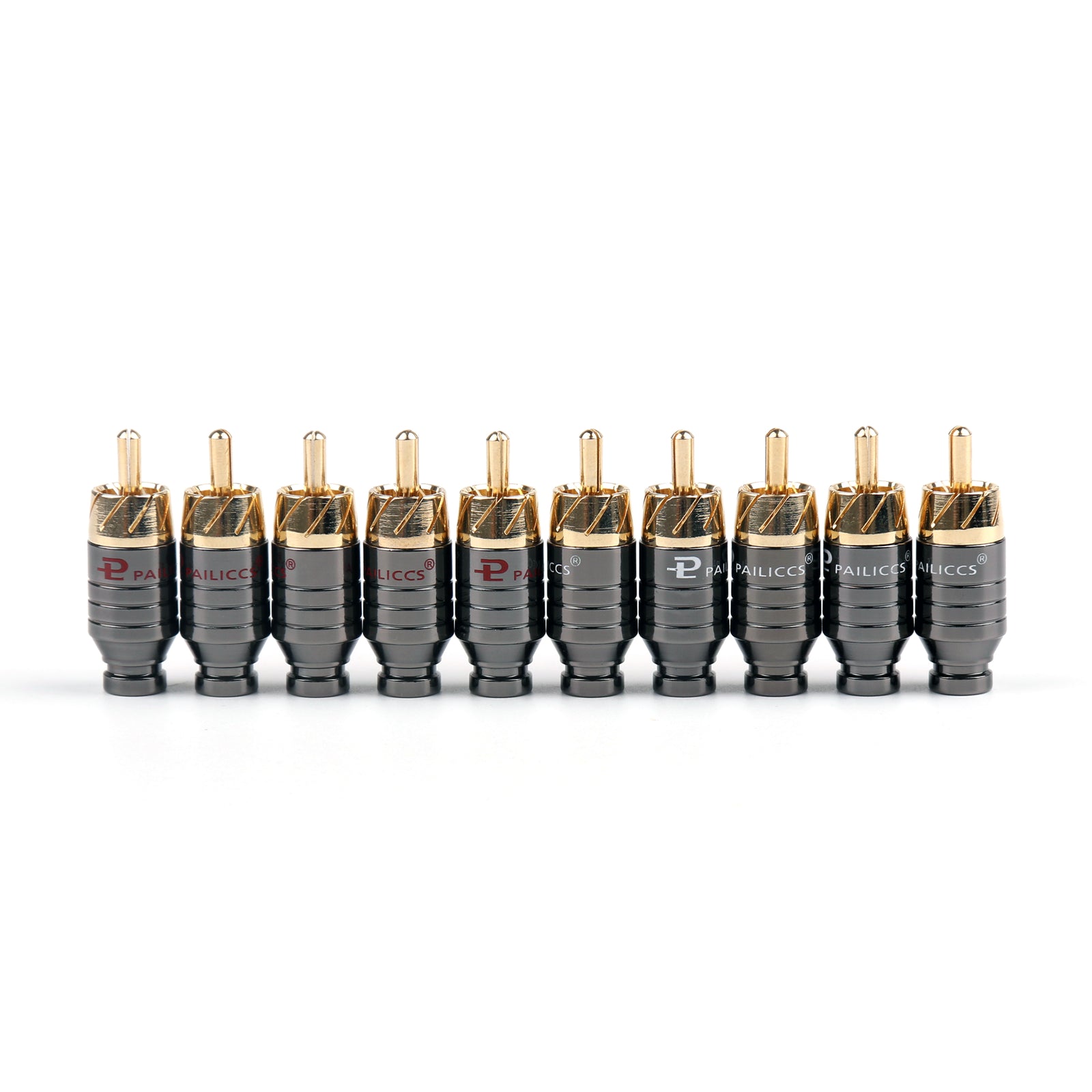 10 Pcs Gold Plated RCA Male Plug Adapter Connector for Audio Video Soldering - Perfect for Home Theater, Car Audio & DIY Electronics Projects