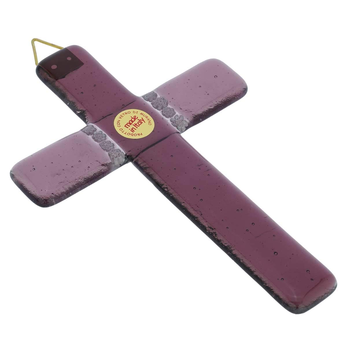 Venetian Murano Glass Wall Crucifix - Handmade Italian Religious Art for Home & Church Decor | Perfect for Gifts, Prayer Spaces & Sacred Interiors
