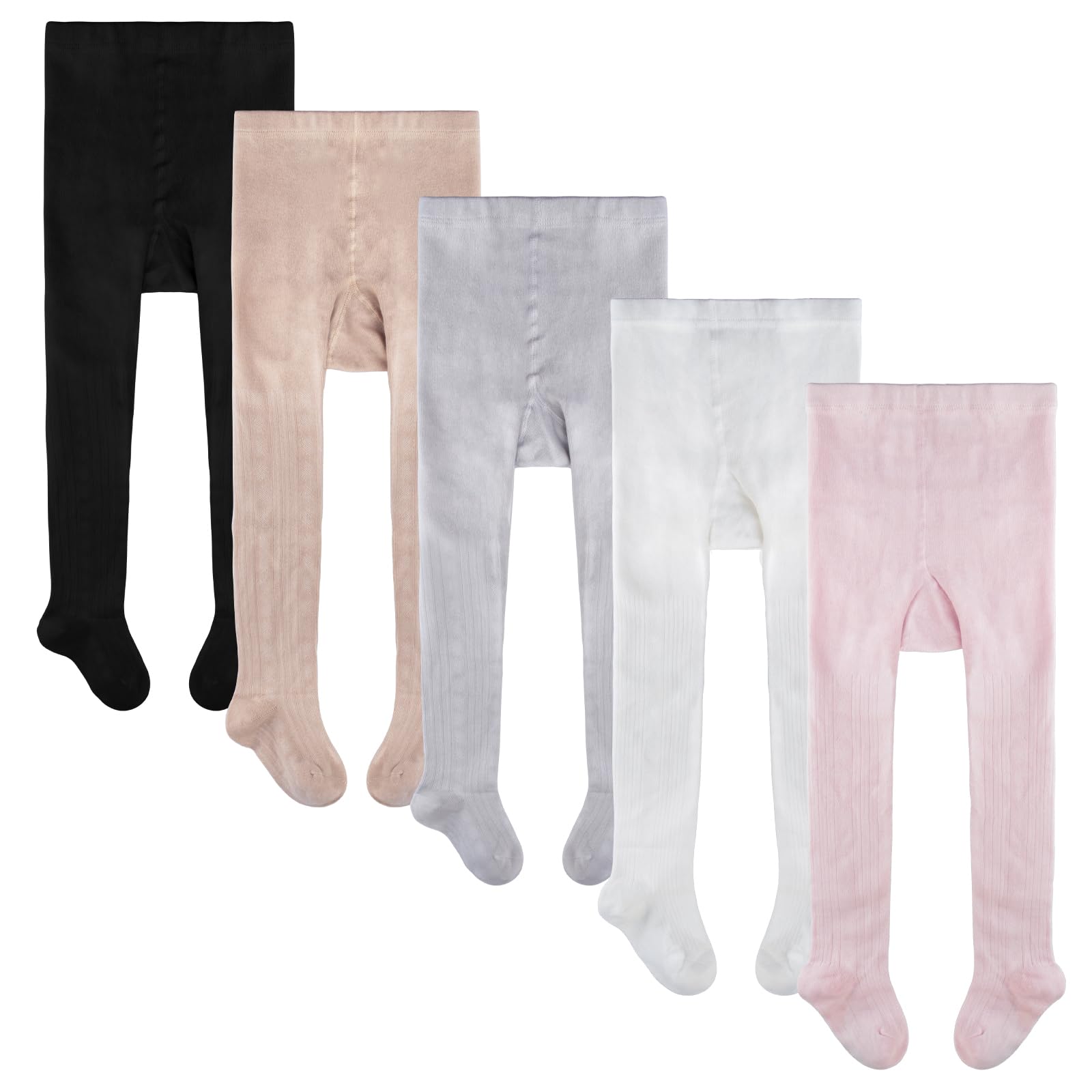 Baby Girls Cable Knit Tights - Warm Winter Toddler Leggings with Non-Slip Footed Design | Soft Solid Knit Pants for Dance & Play | Perfect for Cold Weather Outfits and Indoor Activities