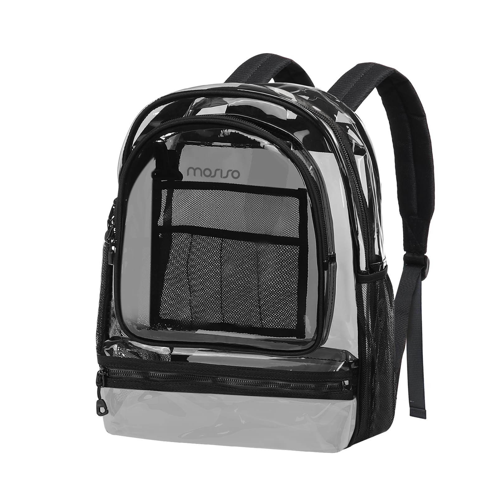 MOSISO 15.6-16 Inch Waterproof Laptop Backpack - Large Capacity Business Travel Bag with Reinforced Strap, Stylish TPU Transparent Design for Men & Women - Perfect for Work, School, Airplane & Daily Commute