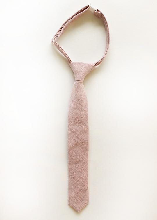 Boys' Blushing Linen Tie - Classic Formal Necktie for Kids - Perfect for Weddings, School Events & Special Occasions