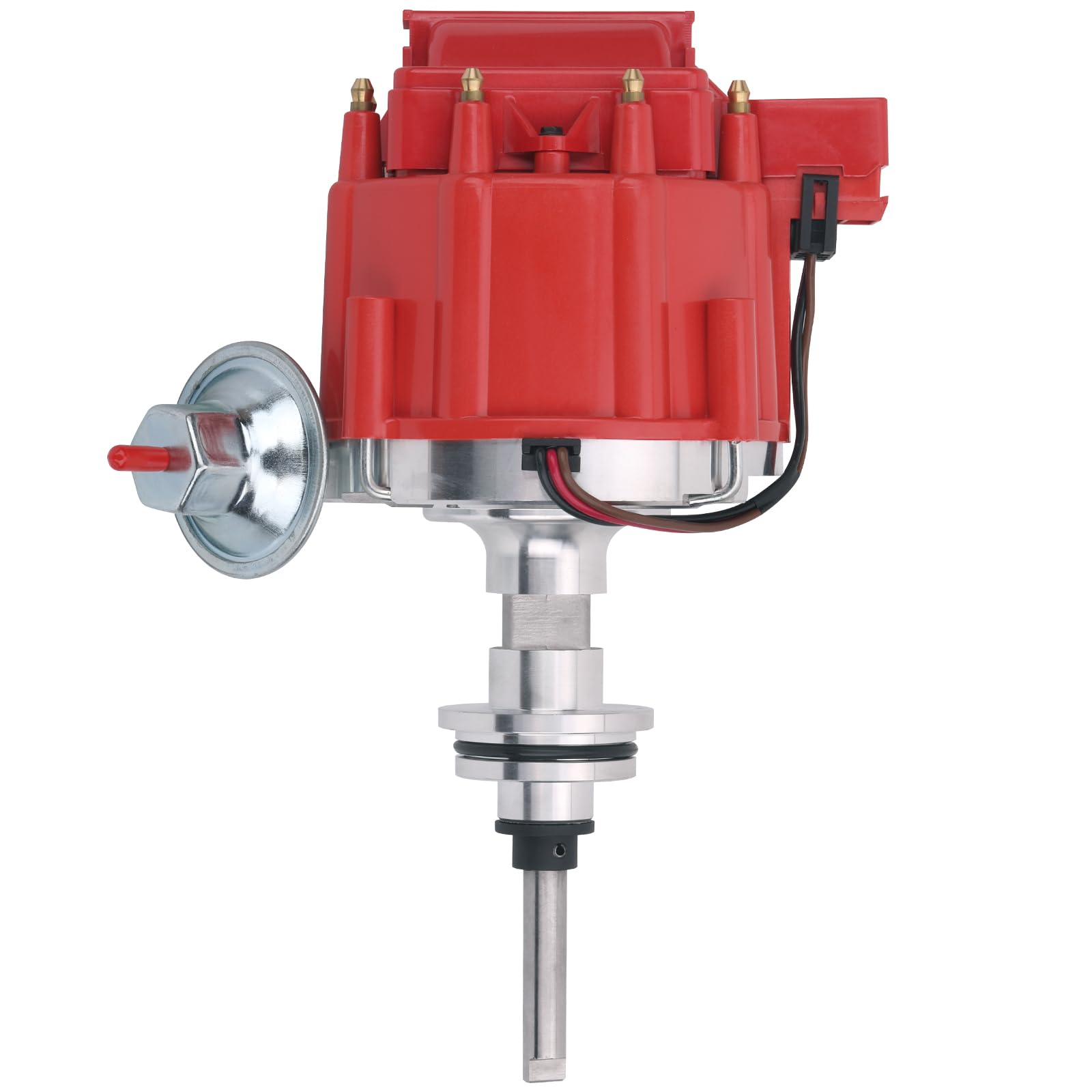 High Performance HEI Ignition Distributor 65k Volt Coil 7500 RPM - Compatible with Mopar, Chrysler, Dodge, Plymouth V8 Engines 273 318 340 360 Small Block - One-Wire Installation Red Cap Replacement PC6006 JM6513 - Perfect for Street Racing & Engine Upgrades