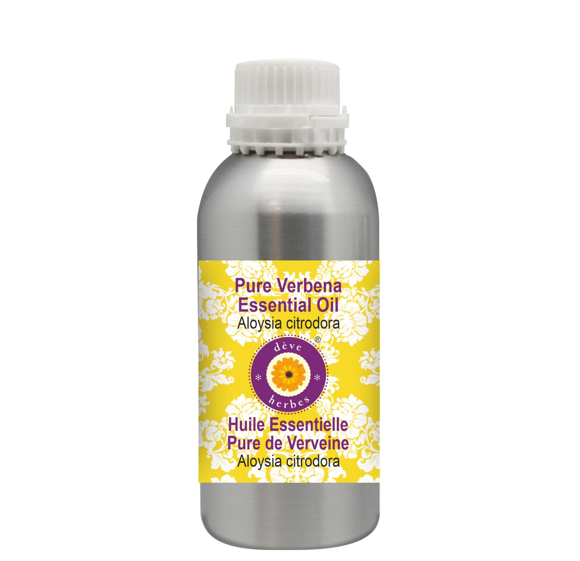 Deve Herbes Pure Verbena Essential Oil (Aloysia citrodora) - 630ml (21 oz) Steam Distilled Therapeutic Grade Aromatherapy Oil for Relaxation, Stress Relief & Diffuser Use