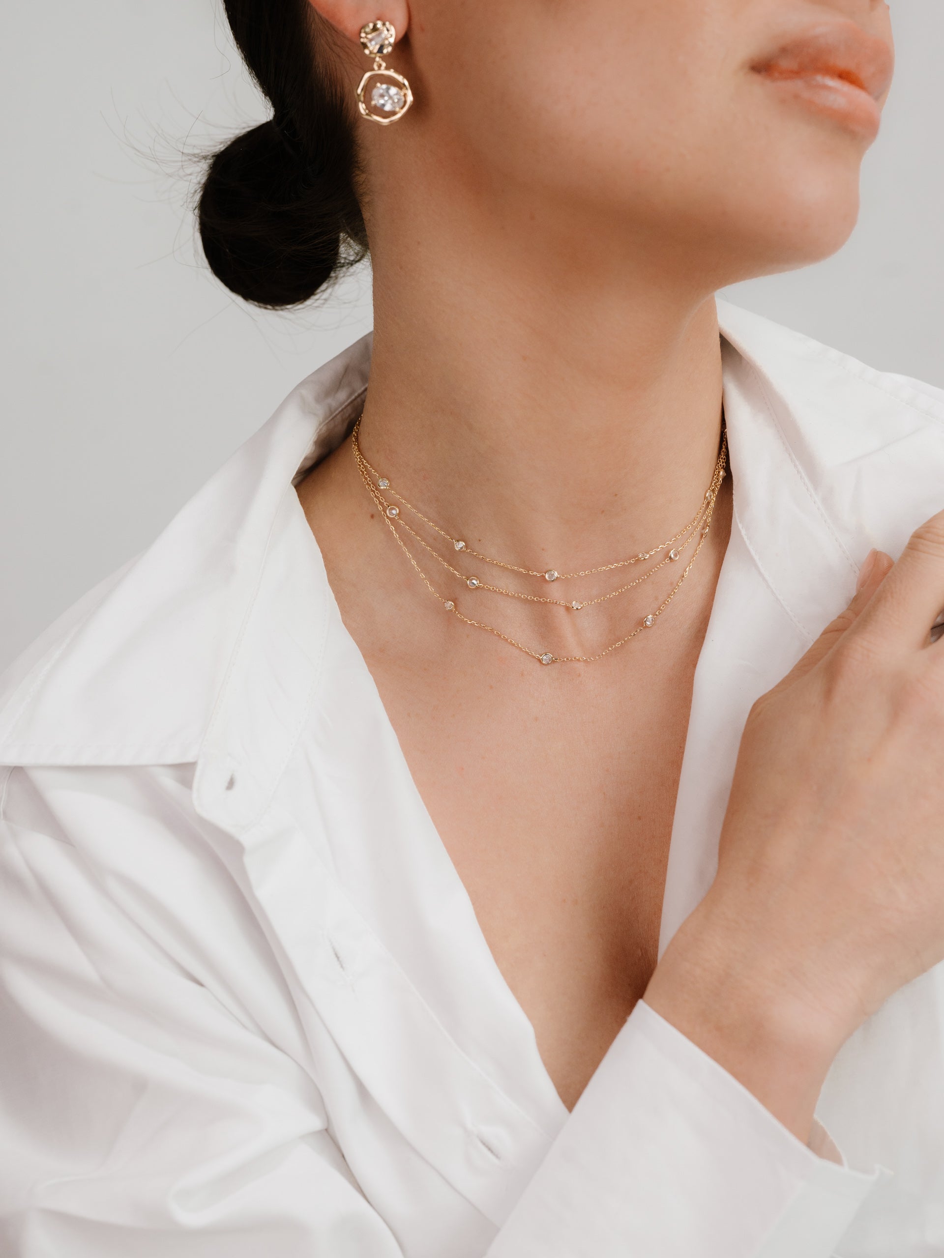 Elegant Crystal Beaded Layered Necklace for Women - Perfect for Parties, Weddings & Everyday Wear