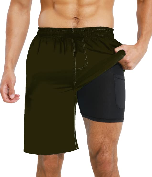 **XSKJY Men's Quick Dry Swim Trunks with Compression Liner – Lightweight Beach Shorts for Swimming, Surfing & Summer Sports | Perfect for Pool, Ocean & Water Activities**