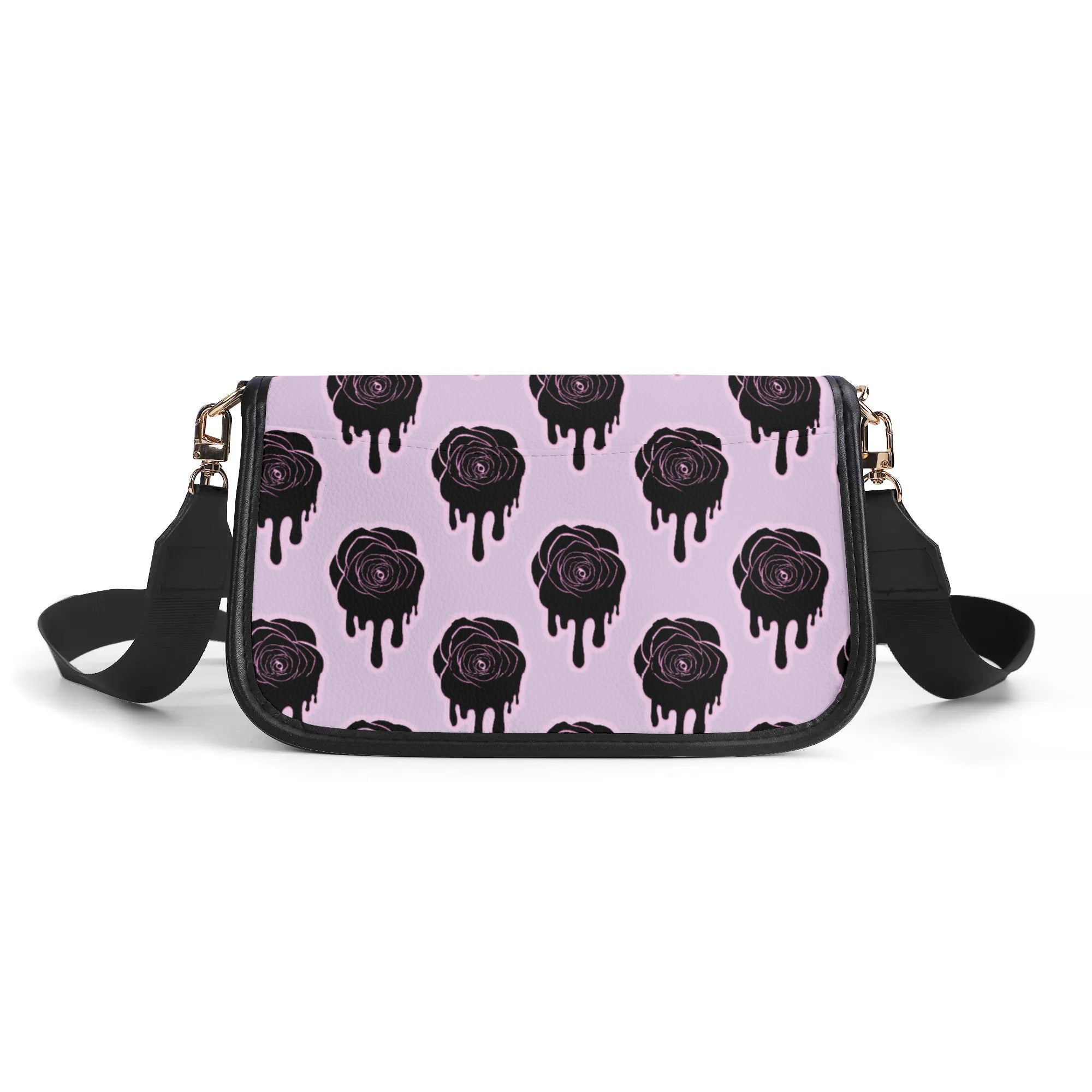 Gothic Rose Leather Crossbody Bag with Chain Strap - Elegant Vintage Shoulder Purse for Women, Perfect for Parties, Dates, and Night Out