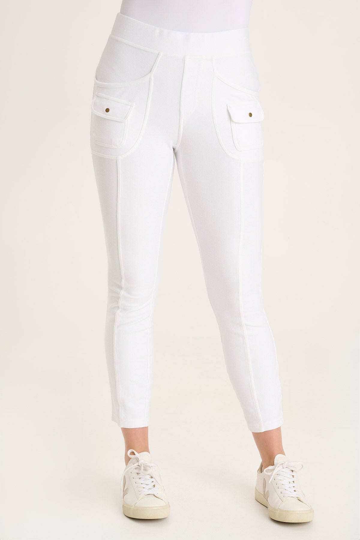 Caraf High Waist Yoga Leggings for Women - White - Soft Stretchy Workout Pants for Running, Gym & Lounge