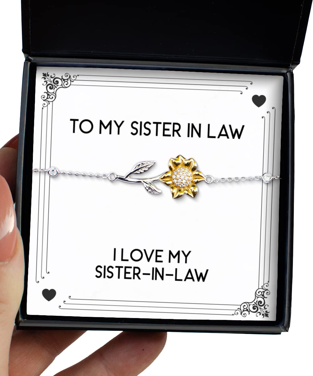 Sunflower Sister-in-Law Bracelet - I Love My Sister-in-Law Gift - Thoughtful Present for Sisters - Perfect for Birthdays, Anniversaries & Family Celebrations
