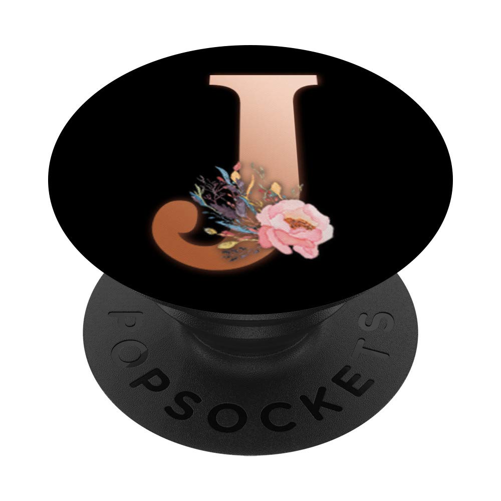Rose Pink Letter J Floral Initial Monogram Phone Mount - Perfect Gift for Home, Office, and Car Use