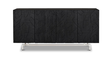 Modern Geo Sideboard - Mid-Century Style Buffet Cabinet with Storage for Dining Room & Living Room - Perfect for Home Decor & Organization