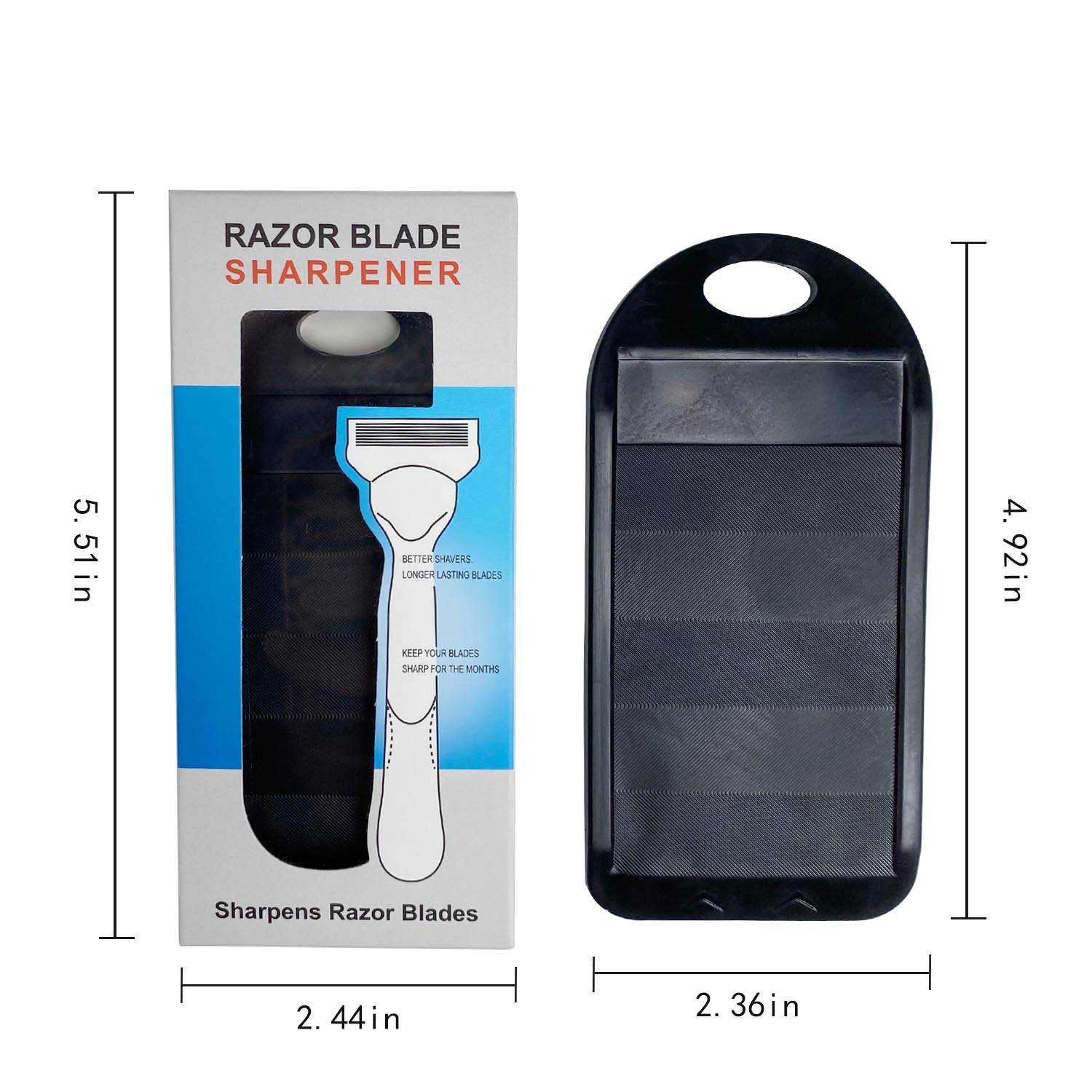 Premium Razor Blade Sharpener & Cleaner Tool - Extends Blade Life, Keeps Razors Sharp & Hygienic (Black, 4.92