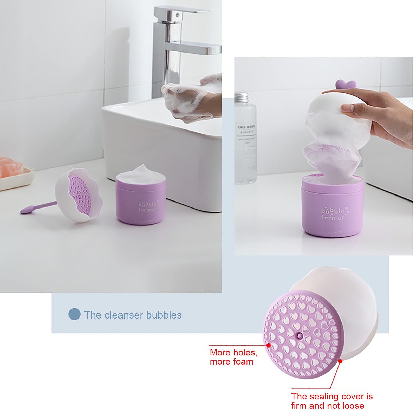 Herbivore Rose Foaming Cleanser - Portable Foam Maker for Face & Body Wash | Bubble Maker Tool for Facial Cleansing & Beauty Routine | Perfect Graduation Gift 2023 | Ideal for Spa, Skincare & Relaxation at Home