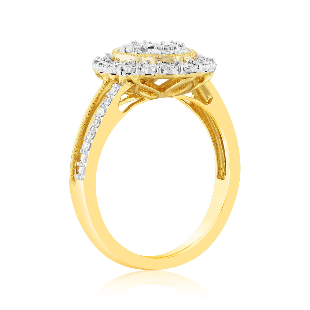 1/4 Carat Lab Grown Diamond Ring in 9K Yellow Gold - Sparkling Engagement & Wedding Jewelry for Women