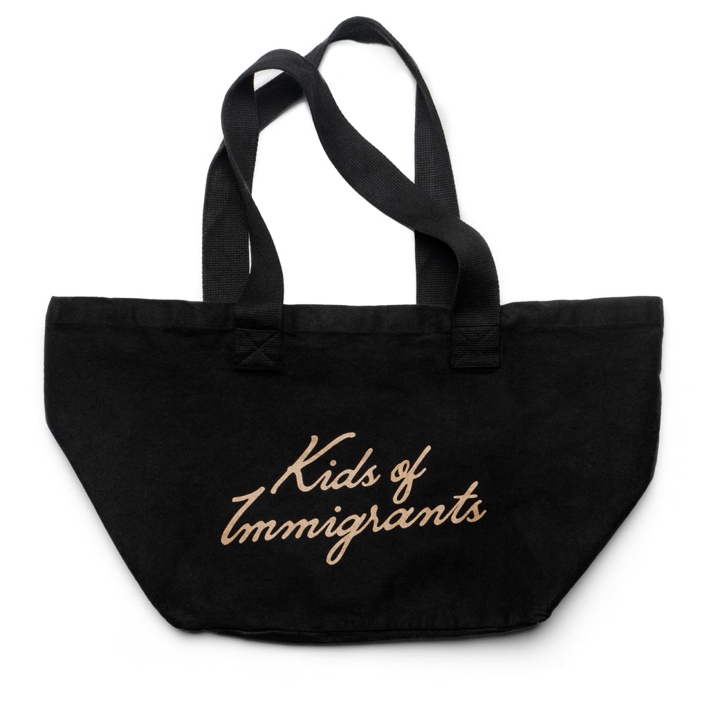 Kids of Immigrants Support Friends Tote Bag - Black | Stylish & Durable Cotton Canvas Tote for Everyday Use, Shopping, Beach & Work
