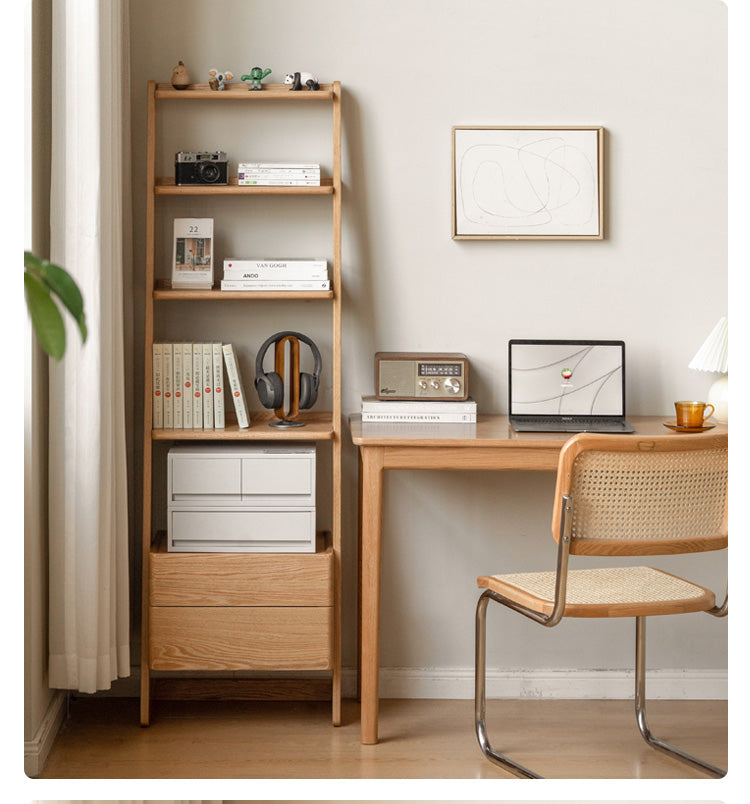Solid Oak Wood Side Cabinet - Trapezoidal Storage Shelf for Living Room, Bedroom & Office Organization | Rustic Home Decor Furniture