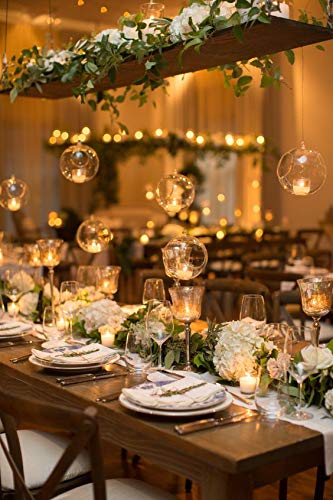 80MM Glass Globe Hanging Candle Holders for Wedding Centerpieces, Party Decorations - Set of 75 with 2 Side Holes - Perfect for Indoor/Outdoor Events, Garden Lighting & Romantic Ambiance