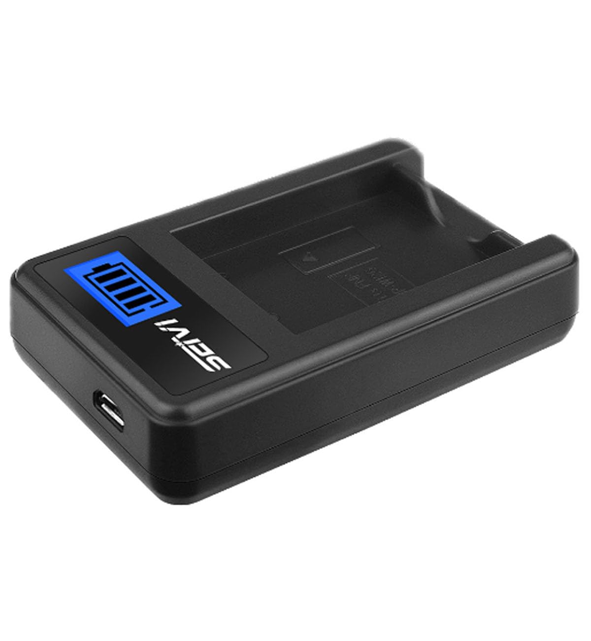 Original LCD USB Battery Charger for JVC Everio GZ-E100AUS, GZ-E100BUS, GZ-E100RUS, GZ-E100VUS, GZ-E100WUS Camcorders - Fast Charging Replacement Power Supply - Perfect for Travel, Vlogging & Outdoor Filming