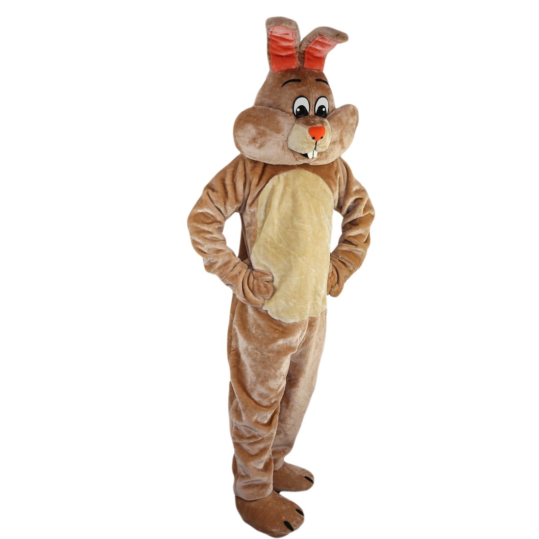 Soft Plush Rabbit Mascot Costume for Adults - Beige Bunny Outfit with Mask for Cosplay, Easter Parties & Halloween Costume | Fun Theme Parties & Holiday Events