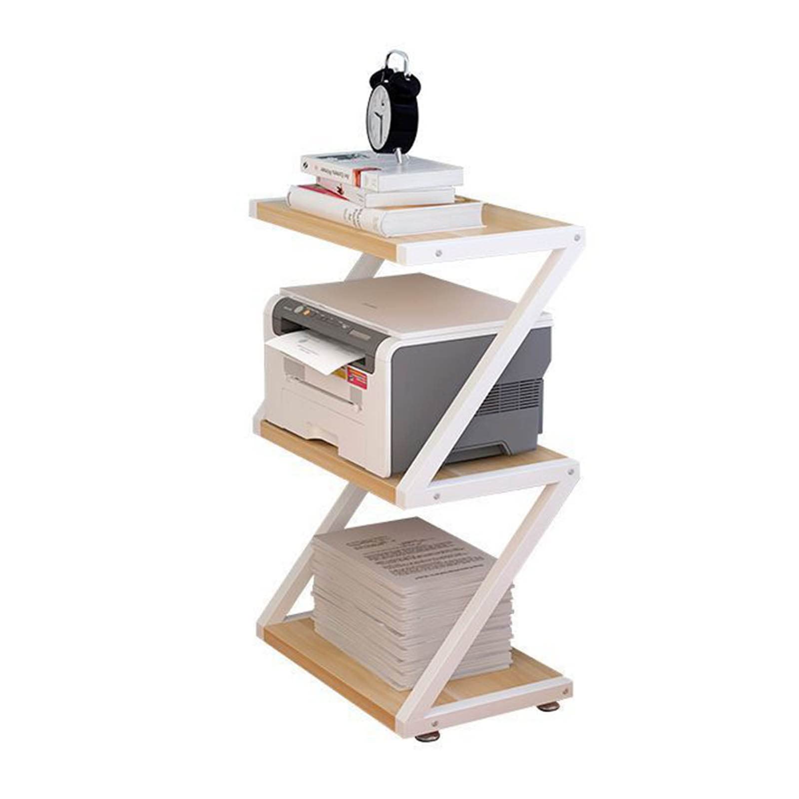 3-Tier Steel Printer Stand with Anti-Skid Pads - Space Saving Desk Organizer for Printer, Books & Files - Perfect for Home Office & Workspace Storage Solutions