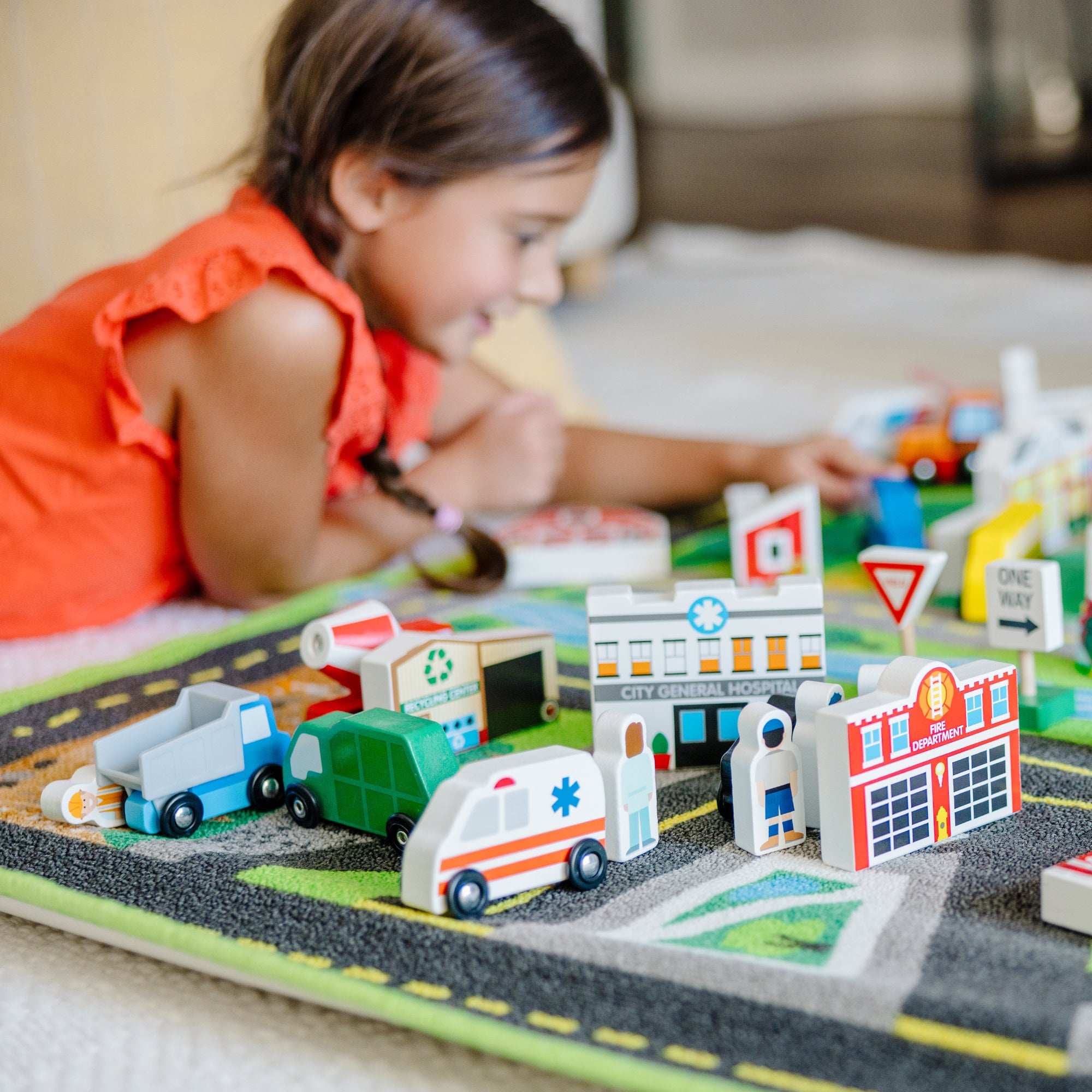 Deluxe Road Rug Play Set for Kids - Interactive Carpet with City & Highway Design - Perfect for Indoor Playrooms & Preschool Learning Activities