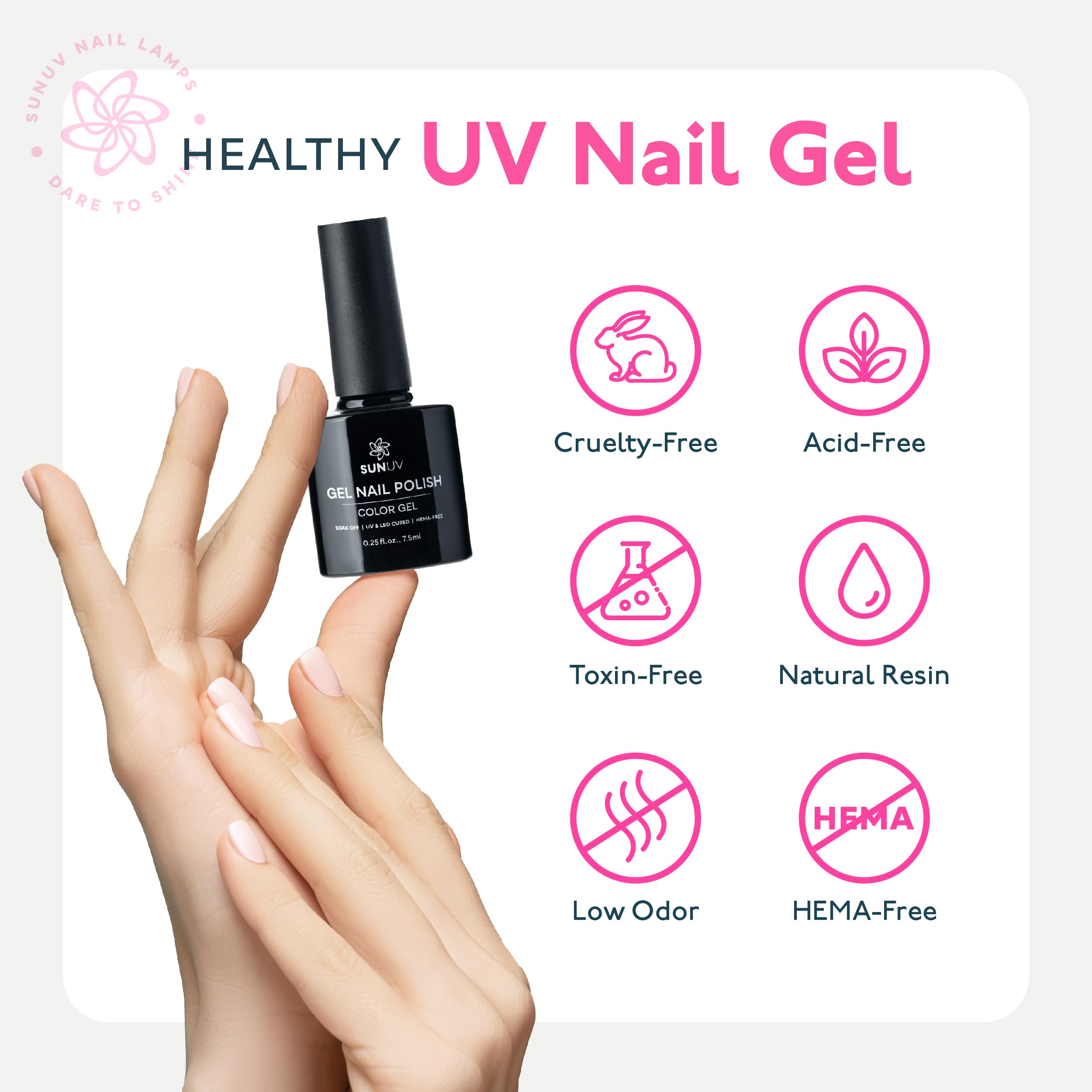 SUNUV 12 Colors Gel Nail Polish Kit with UV Light - Base & Glossy Top Coat Set, Professional Manicure Tools for Women | Perfect for Home Nail Art, Salon Treatments & Gift Giving