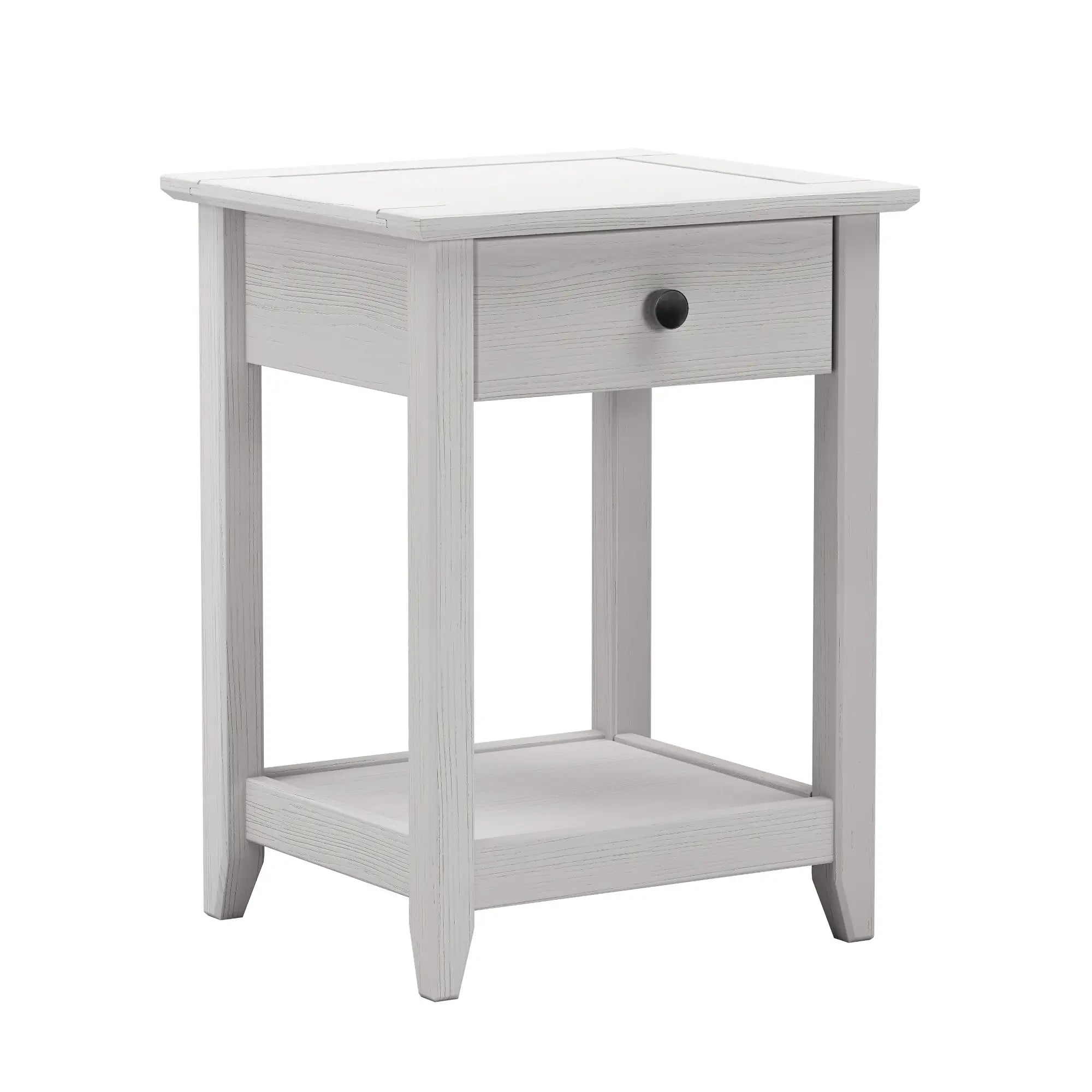 Greenport Modern End Table - Small Side Table for Living Room, Bedroom, or Office - Nightstand with Storage Shelf - Compact Accent Table for Home Decor