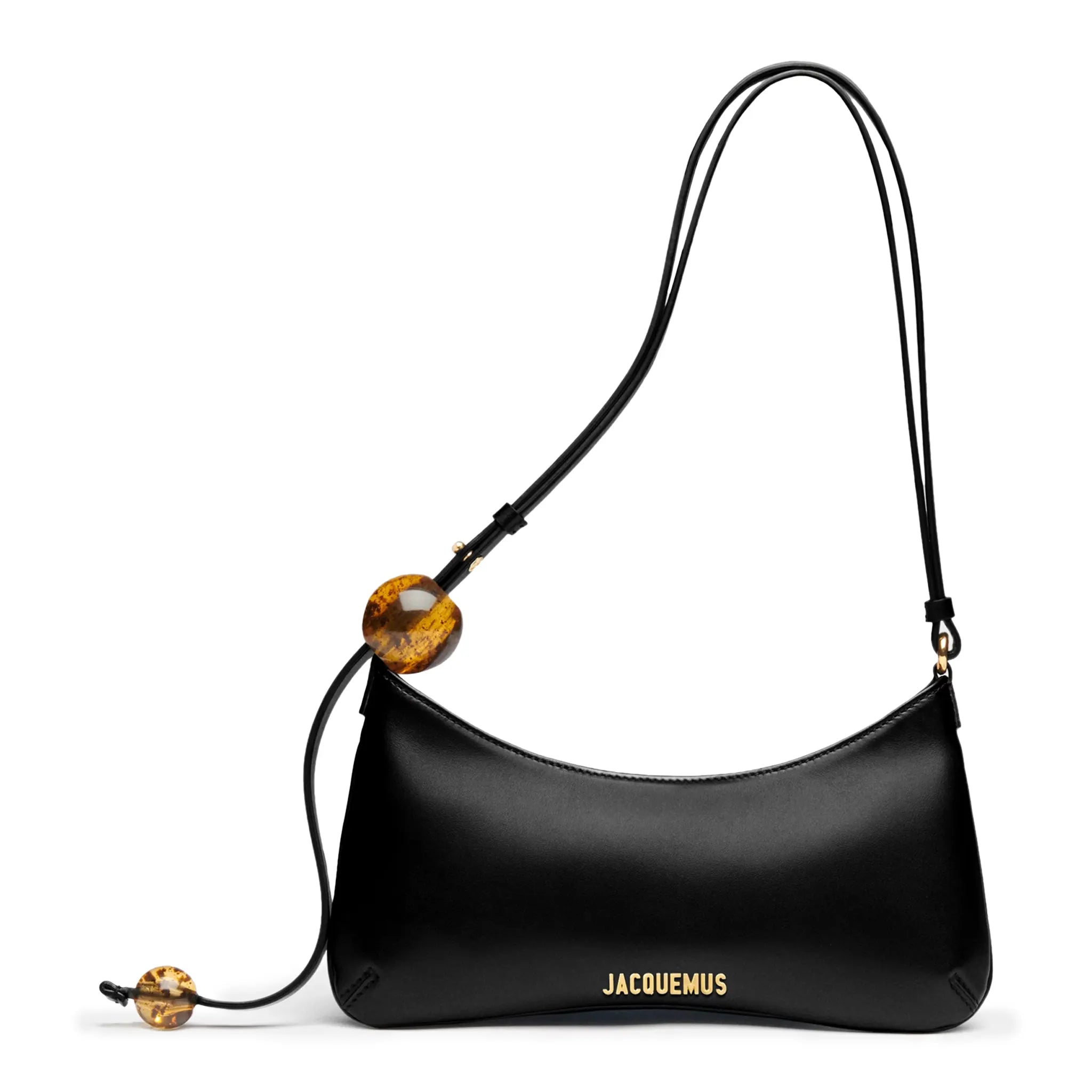 Jacquemus Le Bisou Perle Black Shoulder Bag for Women | Elegant Pearl Accent Crossbody Purse | Perfect for Evening Parties, Date Night & Special Occasions