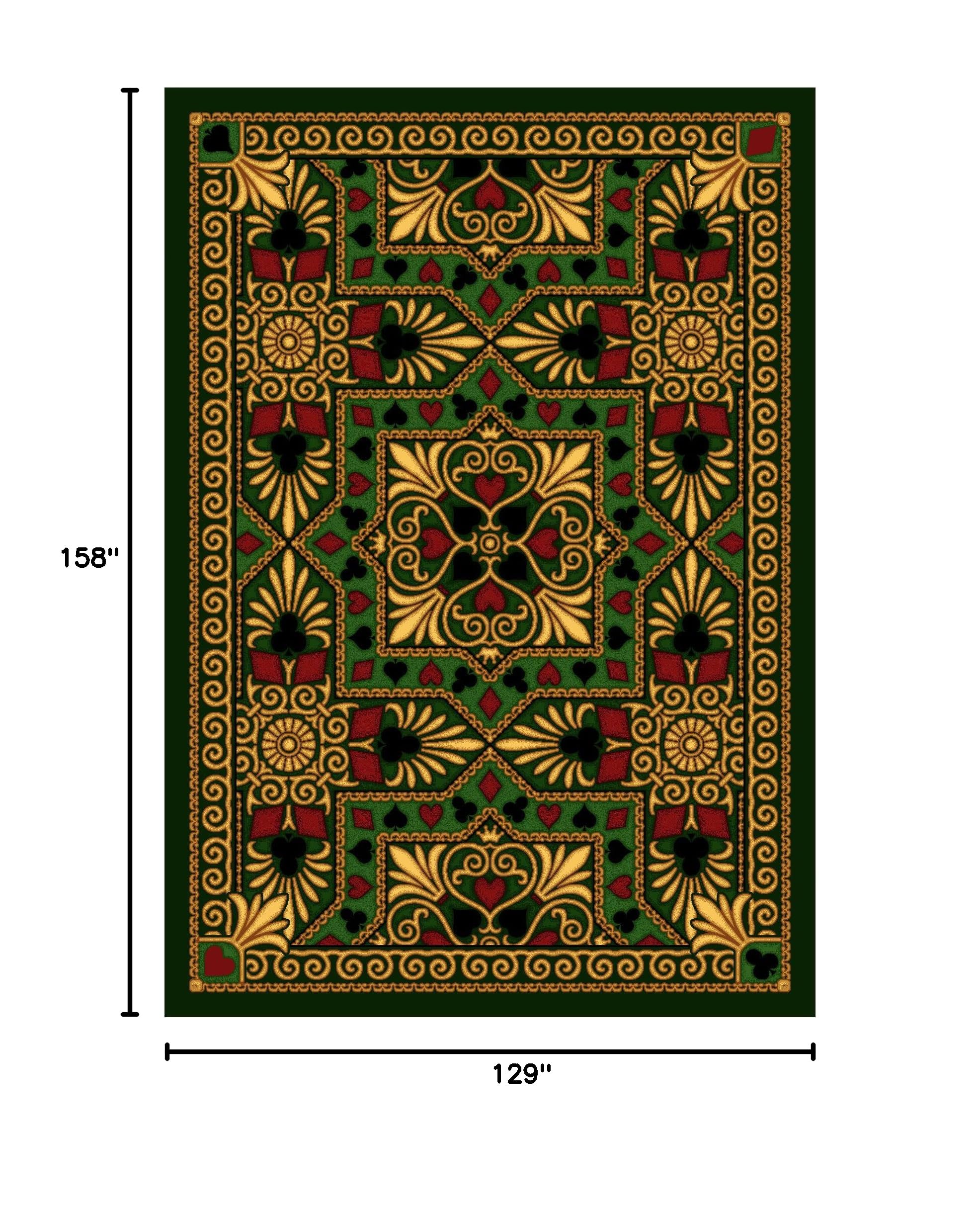 Joy Carpets Games People Play Jackpot Gaming Area Rug in Emerald - Perfect for Game Rooms, Living Rooms, and Entertainment Spaces