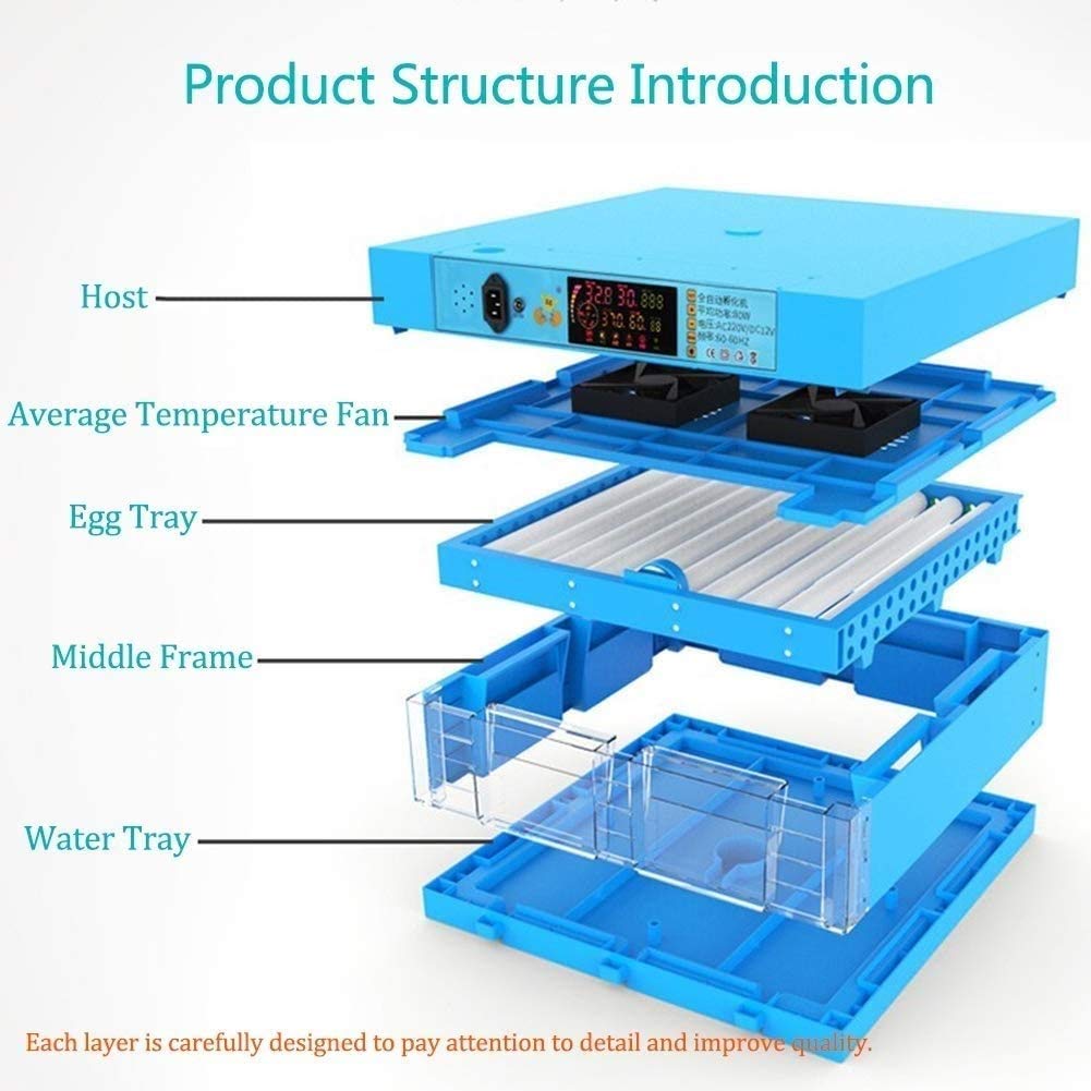 192 Egg Digital Automatic Poultry Incubator - Fully Automatic Hatcher for Chicken, Duck, Goose & Quail Eggs with Temperature Control - Perfect for Home Farming, Hatching Projects & Small Poultry Businesses