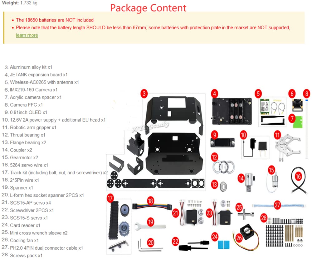 JETANK AI Kit Add-ons for Jetson Nano - Smart AI Tracked Robot with IMX219 Camera, Dual-Band WiFi, Bluetooth | Motion & Color Detection | DIY Robotics Project for STEM Education & Smart Home Automation