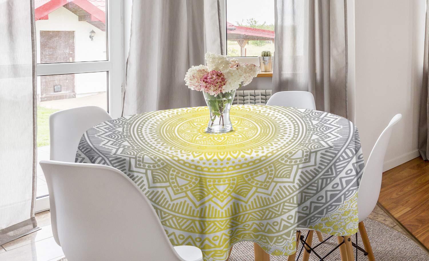 Ambesonne Round Tablecloth 60