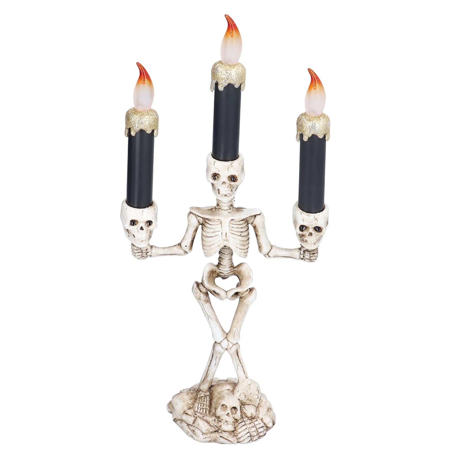 Jopwkuin LED Skull Candle - Realistic Flameless Halloween Skeleton Lamp with Durable Resin Design for Home, Party & Bar Decor | Spooky Mood Lighting for Halloween Nights, Themed Events & Gothic Room Atmosphere